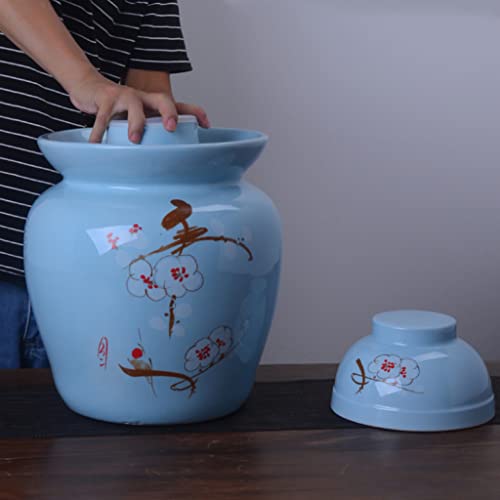Olla de fermentación con sello de agua y tapa para gres de 7KG 5