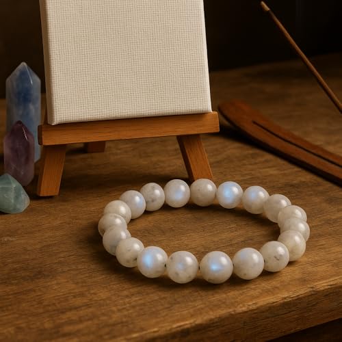 Image of ANAYA AGATE Healing Crystal Bracelet for Women and Men - 8mm Round Beaded Bracelet for Men and Women - Unisex Stretchy Gemstone Bracelet for Healing and Protection