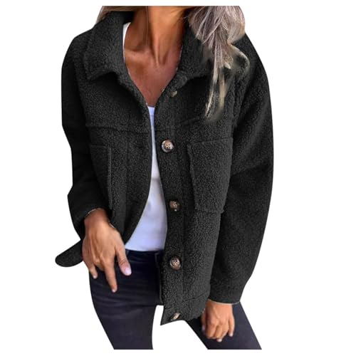 Manteau en peluche femme col à revers vêtement hiver chaud chic