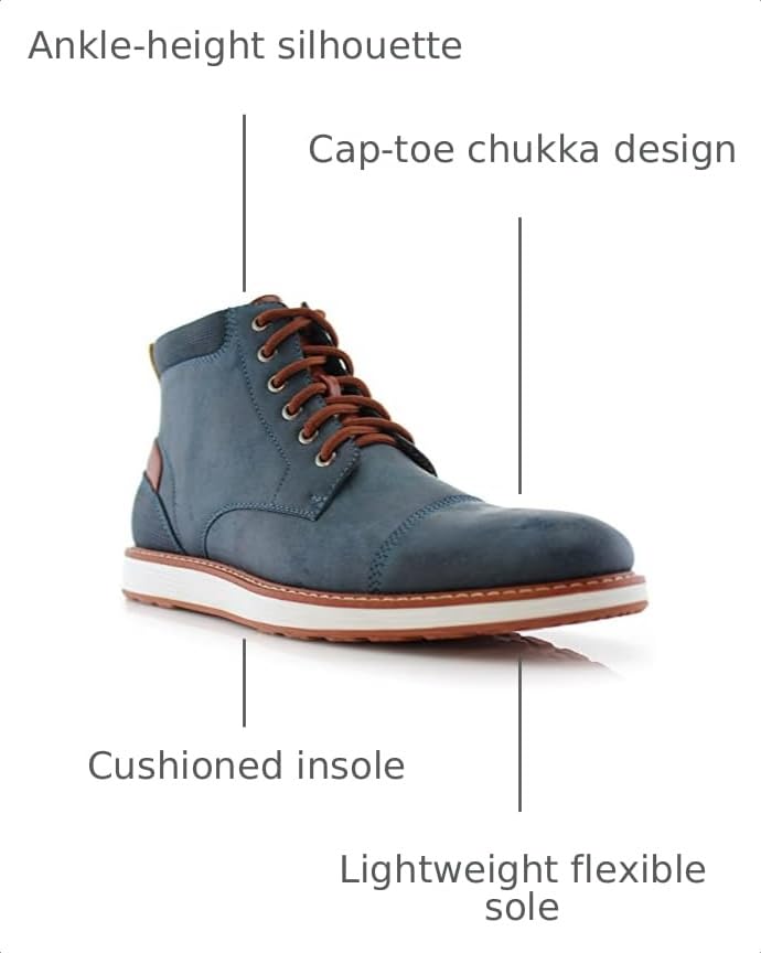 Image of Ferro Aldo Men's Chukka Sneaker Boot | Casual Cap Toe Ankle Boot Hybrid with Lightweight Sole |
