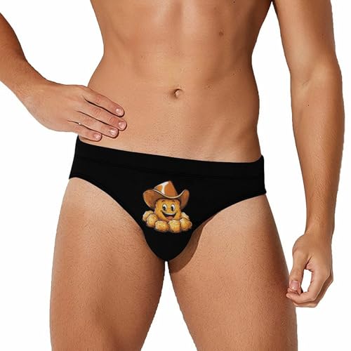 Funny Chicken Nugget Mens Swim Briefs Quick Dry Swim Trunk Bikini Underwear Swimsuit