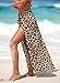 Herseas Women's Sheer Sarong One Size Swim Suit Coverups High Slit 2026 Summer Leopard Chiffon Wraps Knot Side Beach Swim Suit Cover Up Fashionable Casual Vacation Outfits