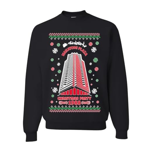 Wild Bobby Nakatomi Plaza Christmas Party 1988 Classic McClane Die Hard Ugly Christmas Sweater Crewneck Sweatshirt, Black 2, S