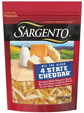 Sargento Shredded 4 State Cheddar Natural Cheese, 7.5 oz.
