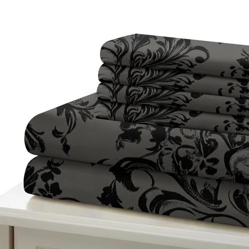 Parure de couette 3 pièces douce et résistante motif floral - 7
