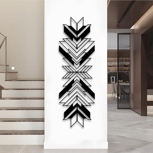 Modern Minimalist Metal Wall Art Geometrical Metal Wall Decor, Geometric,Vertical