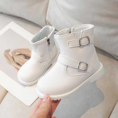 IWIHMIV Little Girls Boots Girls Dress Boots Toddler Girl Booties Girls Boots Side Zip Boots Outdoor Leather Short Boots2