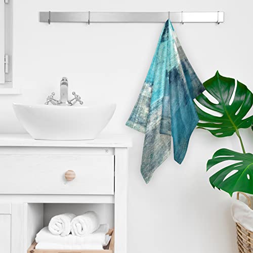 Turquoise Grey Bath Hand Towels Set Of 2, Abstract Art Painting Soft Absorbent Fingertip Towels Face Towel Washcloths Towel Dish Towels For Bathroom Home Kitchen Decorations #TOP3