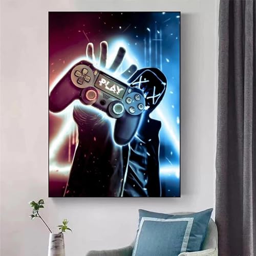 Toile pour mur vide KEBIA affiche gaming pour setup gamer terne