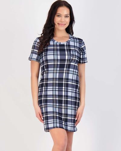 Image of Real Essentials 3 Pack: Women's Short Sleeve Nightgown Dress - Nightshirt Pajama Sleep Shirt Sleepwear (Available In Plus)