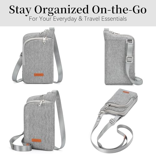 Image of RONSIN Small Anti Theft Crossbody Bags for Women Nylon Cell Phone Purses RFID Blocking Travel Purse with Locking Zipper