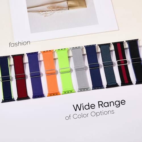 Image of 10 Pack Stretchy Bands Compatible with Apple Watch Band 40mm 38mm 41mm 42mm 44mm 45mm 46mm 49mm Women Men, Nylon Solo Loop Elastic Sport Straps for iWatch Series 11 10 9 8 7 6 5 4 SE 3 Ultra