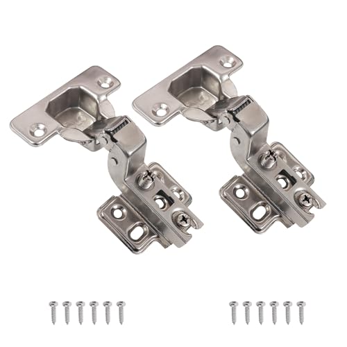 Image of VOLO Cabinet Hinges, Set of 1 (2 Pieces) for Furniture, Wardrobes, Doors, and Storage Units | (2D Normal (Mild Steel), 15 Crank | Inset)