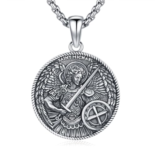 Collier Saint Michel argent sterling fini les bijoux ternes pendentif religieux durable