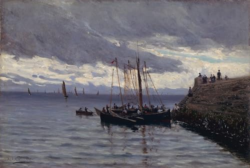 Impression d'affiches Alfred Guillou Arrivée des pêcheurs de sardines décoration murale 60x90