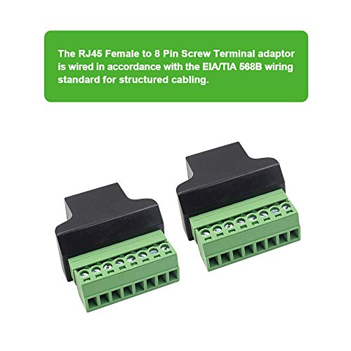 Adaptador conector RJ45 tornillo 2 unidades Poyiccot miniatura 3