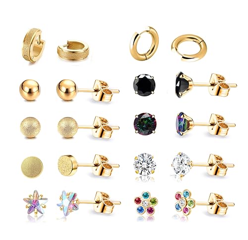 Boucles d'oreilles acier chirurgical hypoallergéniques pour oreilles sensibles et piercings multiples