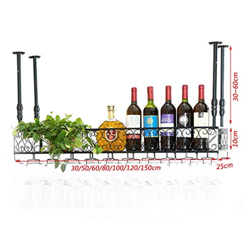 Soporte de hierro para copas y botellas de vino 100×30cm miniatura 2
