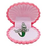 Sgift Mermaid Ring Mood Ring for Girls with Shell Gift Box,Mermaid Mood Jewelry Mermaid Gifts for Little Girls, Mermaid Mood Ring Adjustable for Kids,Mermaid Christmas Birthday Gifts for Girls