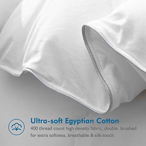 Dafinner Luxurious King Feathers Down Comforter - All Season Duvet Insert For Hotel Collection Bedding | Ultra-Soft Egyptian Cotton Fabric, Goose Feathers & Down Blend Filling(106X90, White) #TOP4