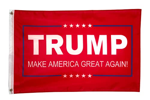 Let it Fly Trump Make America Great Again MAGA Boat Motorcycle Flag 12InX18In Red