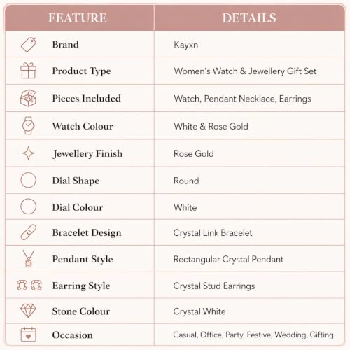 Kayxn Celestique Edition Watch & Jewelry Set for Her, White - Image 4
