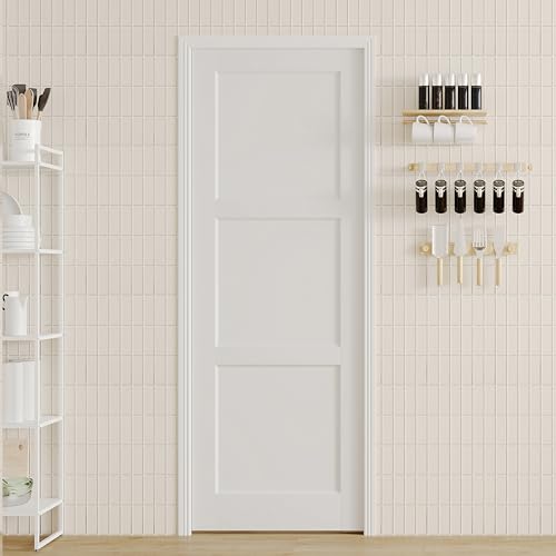 Image of Sliding Pocket Door, 28 inch x 80 inch, 3-Panel Core with Frame and Hardware Kit Set, Interior Doors for Pocket Door, White Primed - No Panel Assembly Required