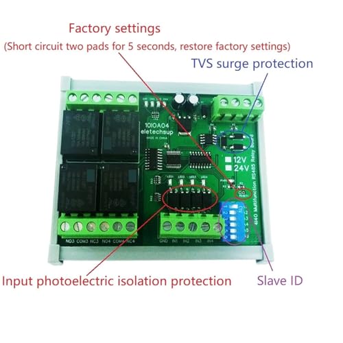 Carte d'Extension PLC IO Modbus RTU RS485 Module Relais 12V 2CH - 7