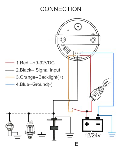 Image of 0-90 ohm Boat Fuel Gauge, Waterproof Marine Fuel Level Gauge, Gas Fuel Tank Meter Gauge for Car RV Truck Vehicle, with 52mm Dial & LED Backlight & Digital Display, Black