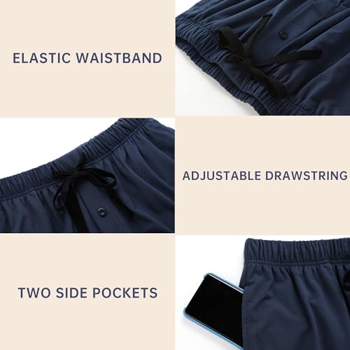 BAMBOO COOL Mens Pajama Set Summer Pjs Sleepwear Short Sleeve Shirts Soft Lightweight Sleep Sets with Pockets S-2XL4