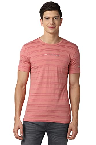 Image of Peter England Men's Striped Slim Fit T-Shirt