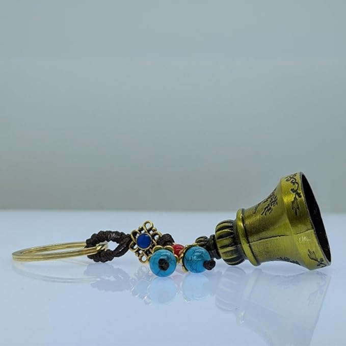 Image of Guardian Bell KeyChain Tibetan Key Chain Good Luck Key Chain