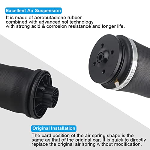 Jdmon Replacement For Rear Air Spring Kit Air Suspension Bags Mercedes Benz 2005-2015 X164/166 W164/166 Gl-Class Gl320/350/450/550 Ml-Class Ml320/350/450/500/550/63 Amg, Air Shock Absorber Kit, 2Pc #TOP2