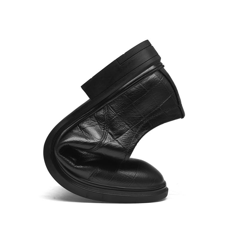 Men's Casual Business Oxford Dress Shoes Men Fashion Slip-On Pointed Toe Mid Chunky Heels Loafers Shoes Non Slip Casual Business Work Oxfords for Men3