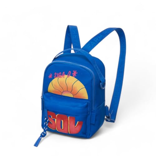 Mochila Farm Borogodó Sol, Azul, Mini Mochila Versátil com Alça Ajustável