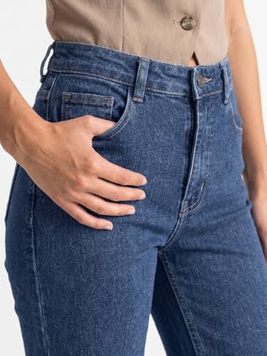 Image of Urbano Fashion Women's Mid Rise Bootcut Washed Jeans Stretchable