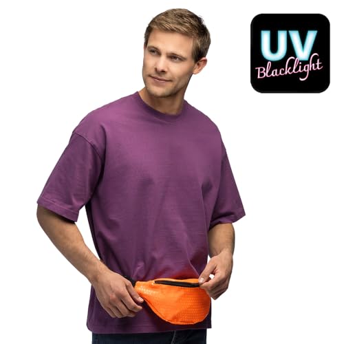 Boland - Retro Gürteltasche in Neonfarben, Tasche für 90er Mottoparty, Bauchtasche ideal für Festival, Kostüme und den Alltag