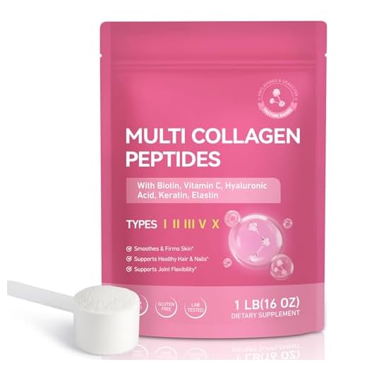 Multi Kollagen Pulver 454g – Typ I, II, III, V & X Peptide – Hydrolysiert & Geschmacksneutral – Mit Hyaluronsäure, Elastin, Keratin, Biotin & Vitamin C – Hohe Bioverfügbarkeit
