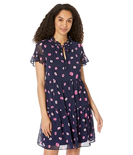 Image of DKNY Womens Sleeveless Tie Neck Pleated Dress