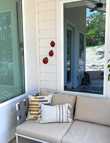 Hand Painted Authentic Mexican Ladybugs Decor Set Of 3, Summer & Spring Patio & Kitchen Wall Ceramic Decor, Mexican Art Talavera #TOP5