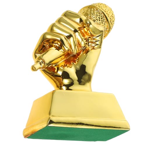 Trofeo de micrófono dorado como premio único de regalo para eventos de canto escolares
