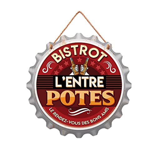 Plaque Métal Capsule déco Bistrot l'entre Potes