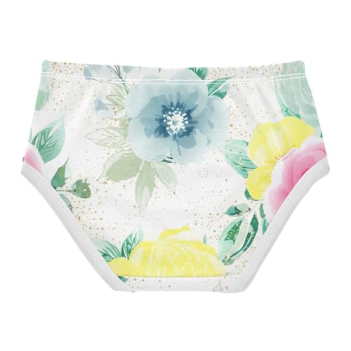 Girls Underwear Toddlers 2t Cotton Cute Panties Girl Fun Print Kids Briefs Undies Elegant Watercolor Flowers2