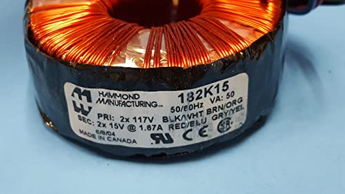 Toroidal Power Transformer, 182K15, Hammond Manufacturing, 50Va, 30V C.t. @ 1.67A, 15V @ 3.34A #TOP5