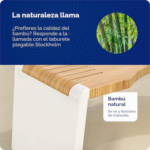 Squatty Potty Stockholm: taburete de baño plegable de madera de bambú 5