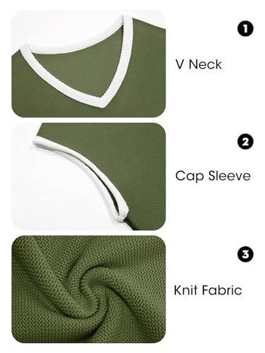 Image of Imily Bela Summer Cap Sleeve Sweater Vest for Women Casual V Neck Sleeveless Knit Pullover Tank Tops 2025 Spring Shirts