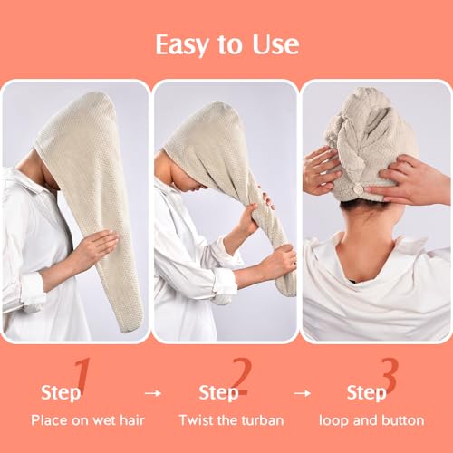 Yfong 2 Pack Large Microfiber Hair Towel Wrap For Women thumb #5