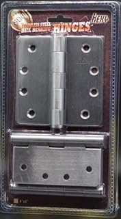 [4 x 4 in x 2.5mm - Square Corner- 3 Pieces]Hexy-304 Stainless Steel Heavy Duty Door Hinges Commercial Grade (3, Square Corner)