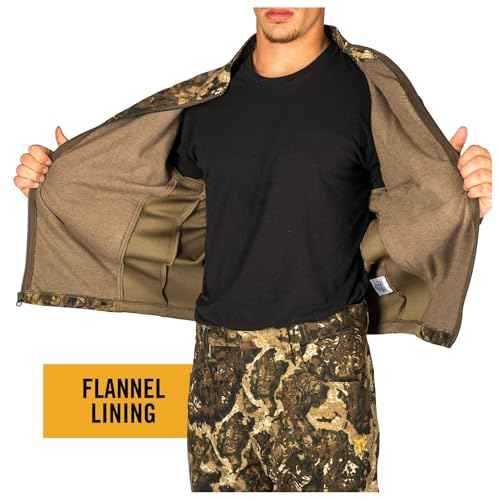Image of HOT SHOT Men's Flannel Lined Camo Hunting Jacket - Camouflage Outdoor Jacket for Men