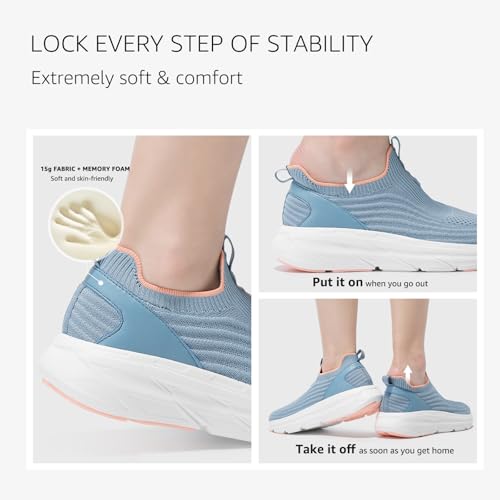 Image of STQ Womens Walking Shoes Slip On Tennis Shoes Comfortable Lightweight Memory Foam Orthopedic Sneakers for Indoor Outdoor Gym Workout Sports